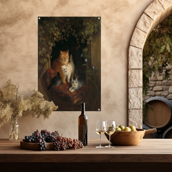Kat met kittens - Henriëtte Ronner-Knip tuinposter