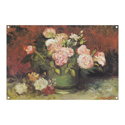 Schaal met Pioenrozen en Rozen - Vincent van Gogh tuinposter