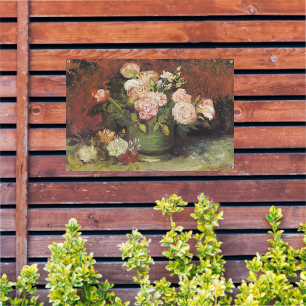 Schaal met Pioenrozen en Rozen - Vincent van Gogh tuinposter