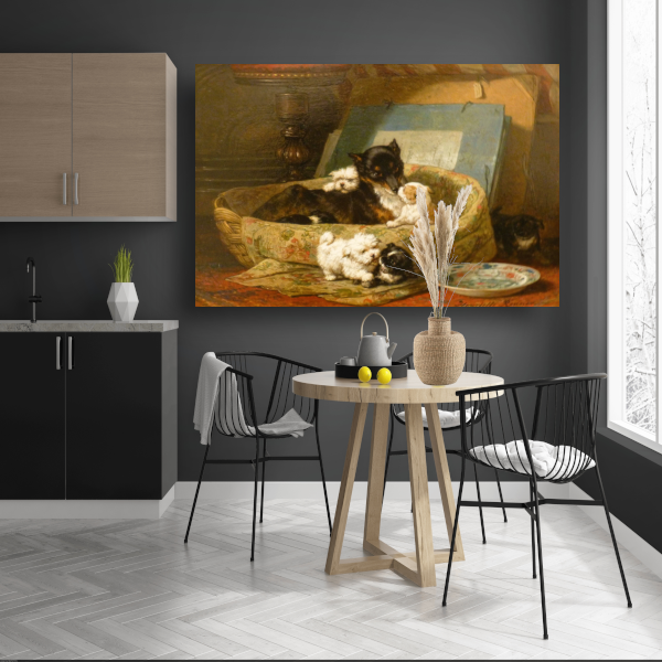De kleine boefjes - Henriëtte Ronner-Knip canvas met baklijst