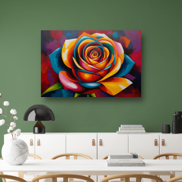 Kleurrijke Abstracte Roos in Levendige Tinten acrylglas