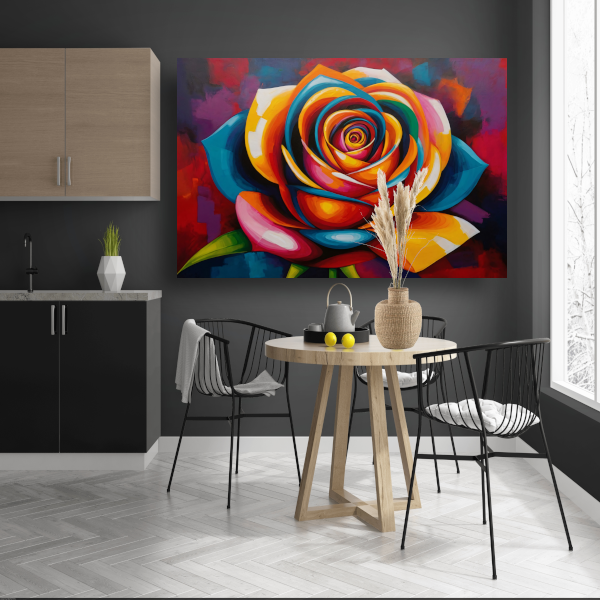 Kleurrijke Abstracte Roos in Levendige Tinten acrylglas