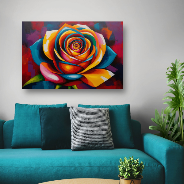 Kleurrijke Abstracte Roos in Levendige Tinten acrylglas