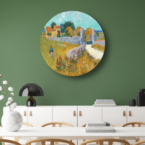 Boerderij in de Provence - Vincent van Gogh forex muurcirkel