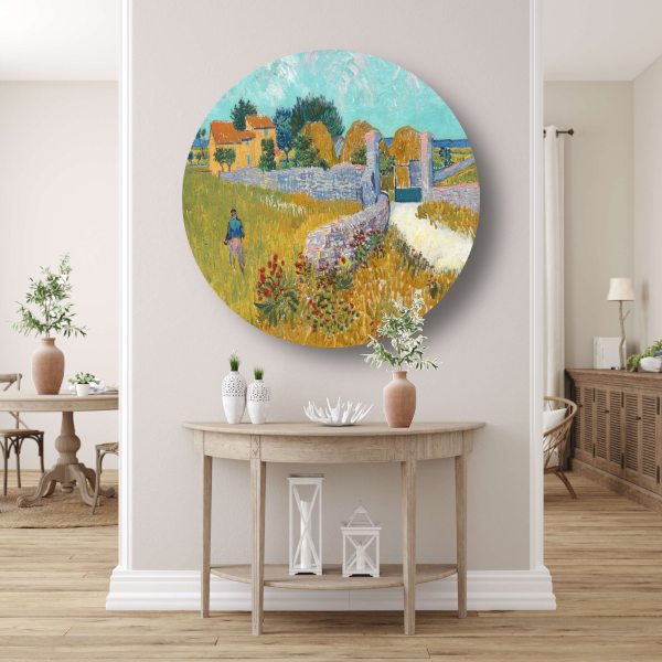 Boerderij in de Provence - Vincent van Gogh forex muurcirkel