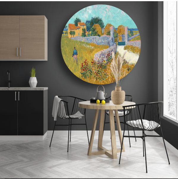 Boerderij in de Provence - Vincent van Gogh forex muurcirkel