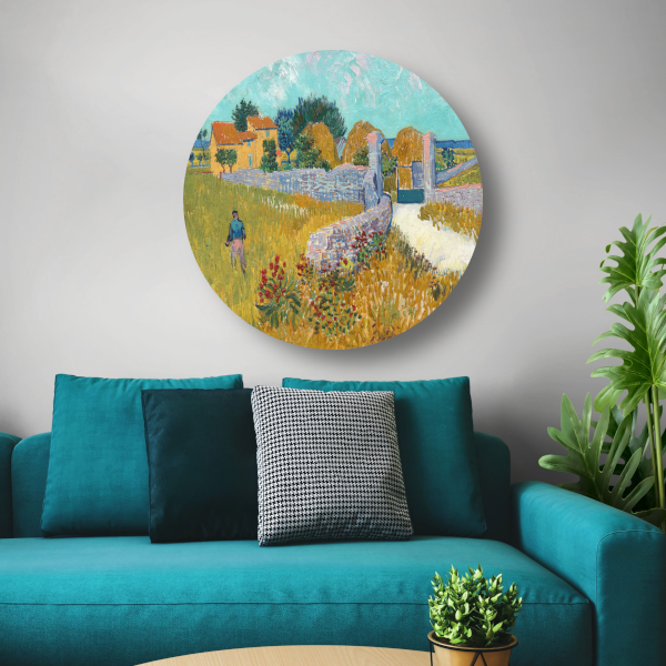 Boerderij in de Provence - Vincent van Gogh forex muurcirkel