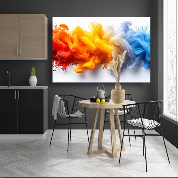 Kleurrijke abstracte kunst met vloeiende vormen canvas met baklijst