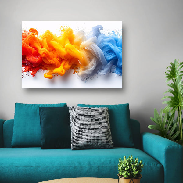 Kleurrijke abstracte kunst met vloeiende vormen canvas