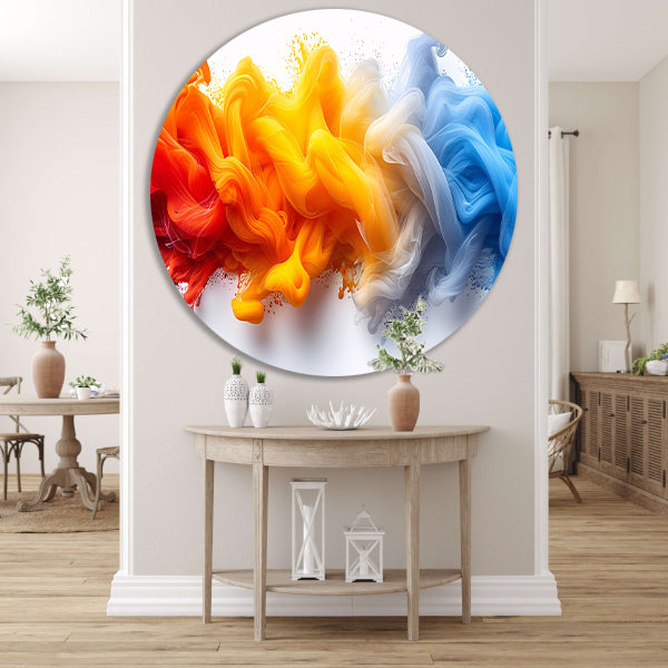 Kleurrijke abstracte kunst met vloeiende vormen forex muurcirkel