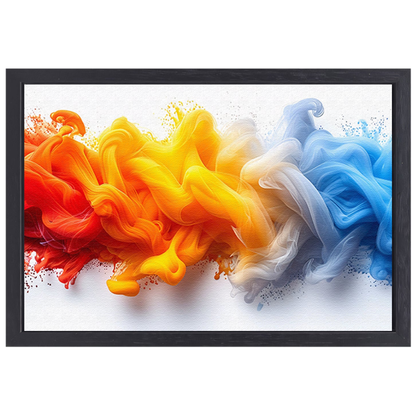 Kleurrijke abstracte kunst met vloeiende vormen canvas met baklijst