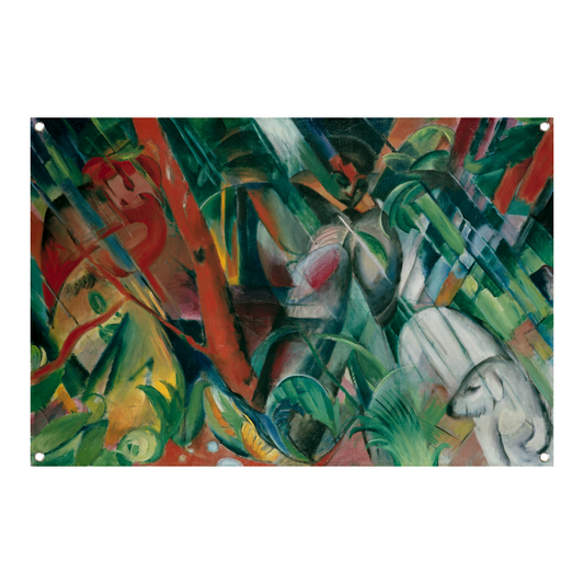 In de regen - Franz Marc tuinposter