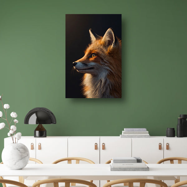 Intense blik van een majestueuze vos canvas
