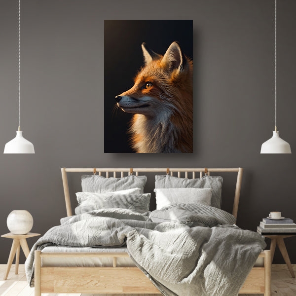 Intense blik van een majestueuze vos canvas