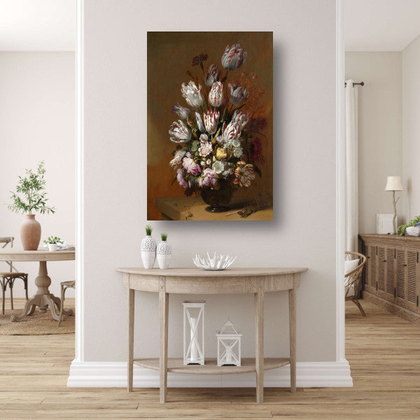 Stilleven met bloemen - Hans Bollongier canvas met baklijst