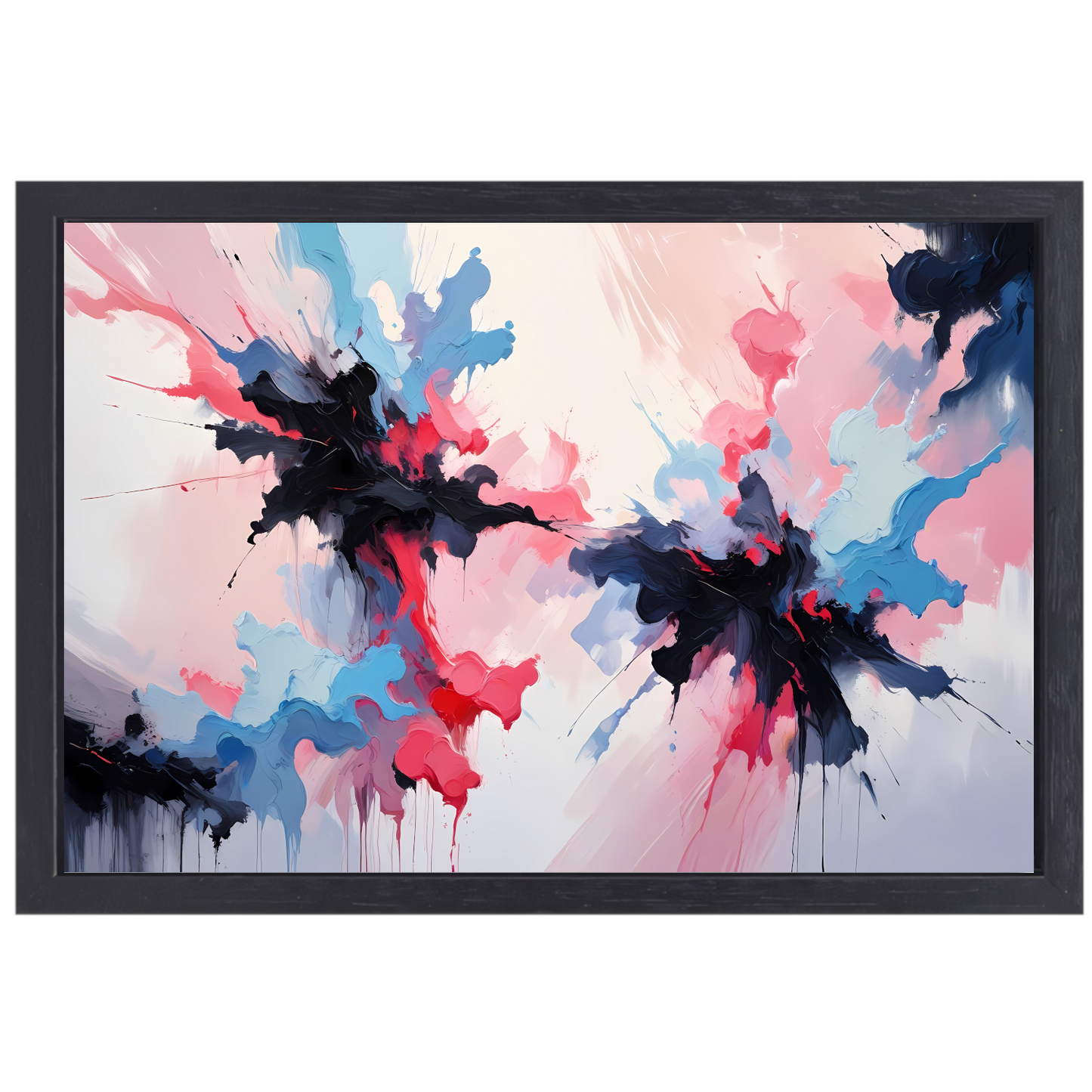 Dynamische abstracte explosie van kleur canvas met baklijst