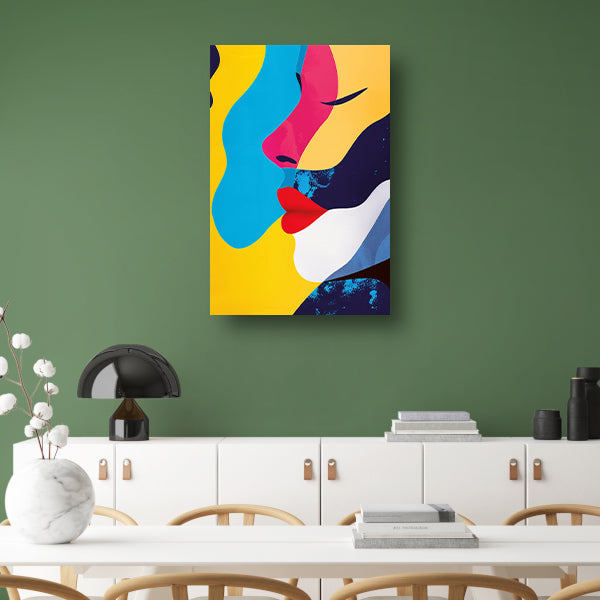 Abstract met twee gezichten poster