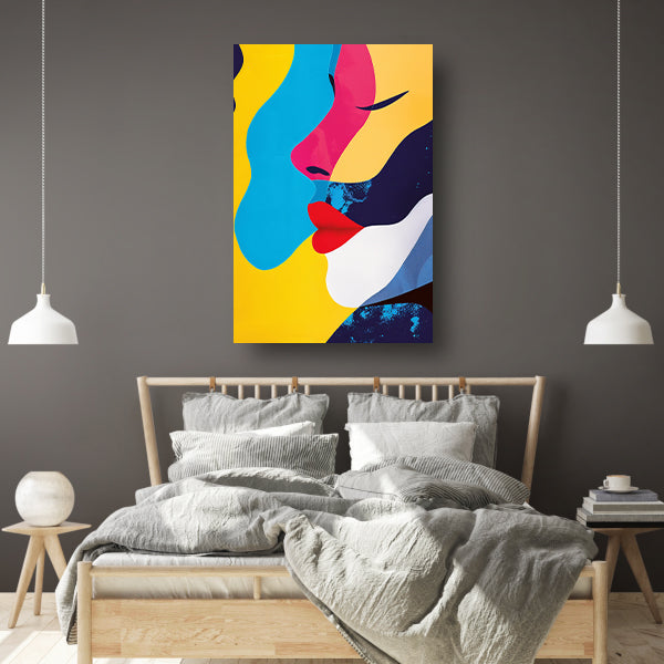 Abstract met twee gezichten poster