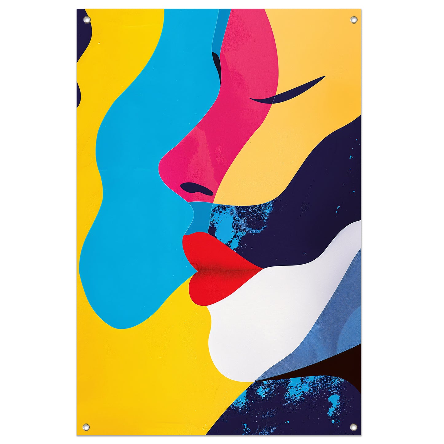 Abstract met twee gezichten tuinposter