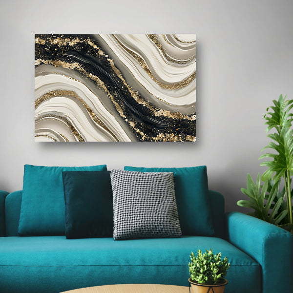 Abstracte gouden kunst met dynamische accenten acrylglas