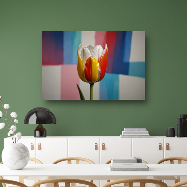 Abstracte tulp met kleurrijk patroon poster