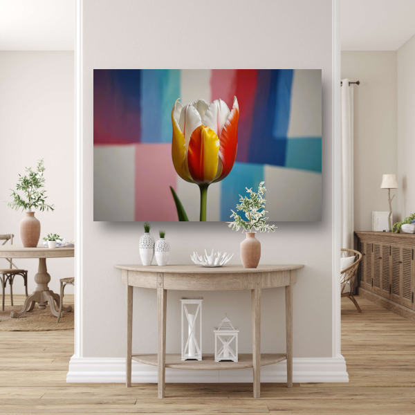 Abstracte tulp met kleurrijk patroon poster