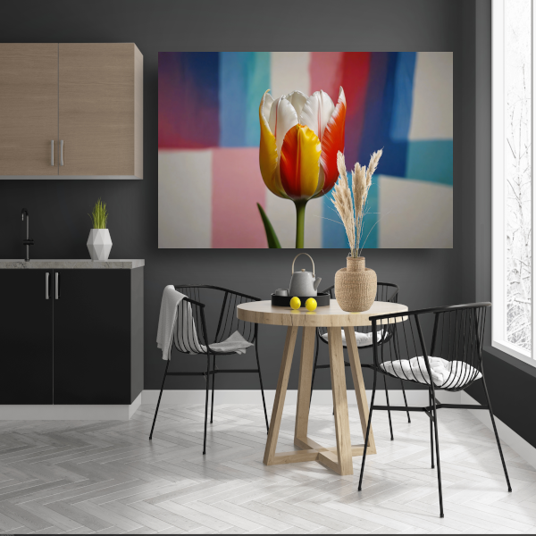 Abstracte tulp met kleurrijk patroon poster