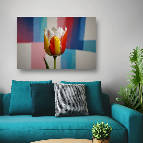 Abstracte tulp met kleurrijk patroon poster