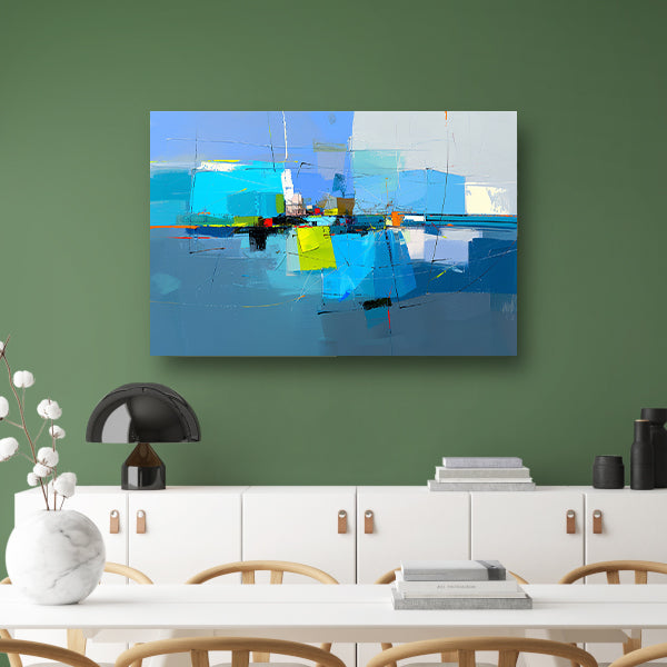 Abstract stadsgezicht in dynamische kleuren acrylglas