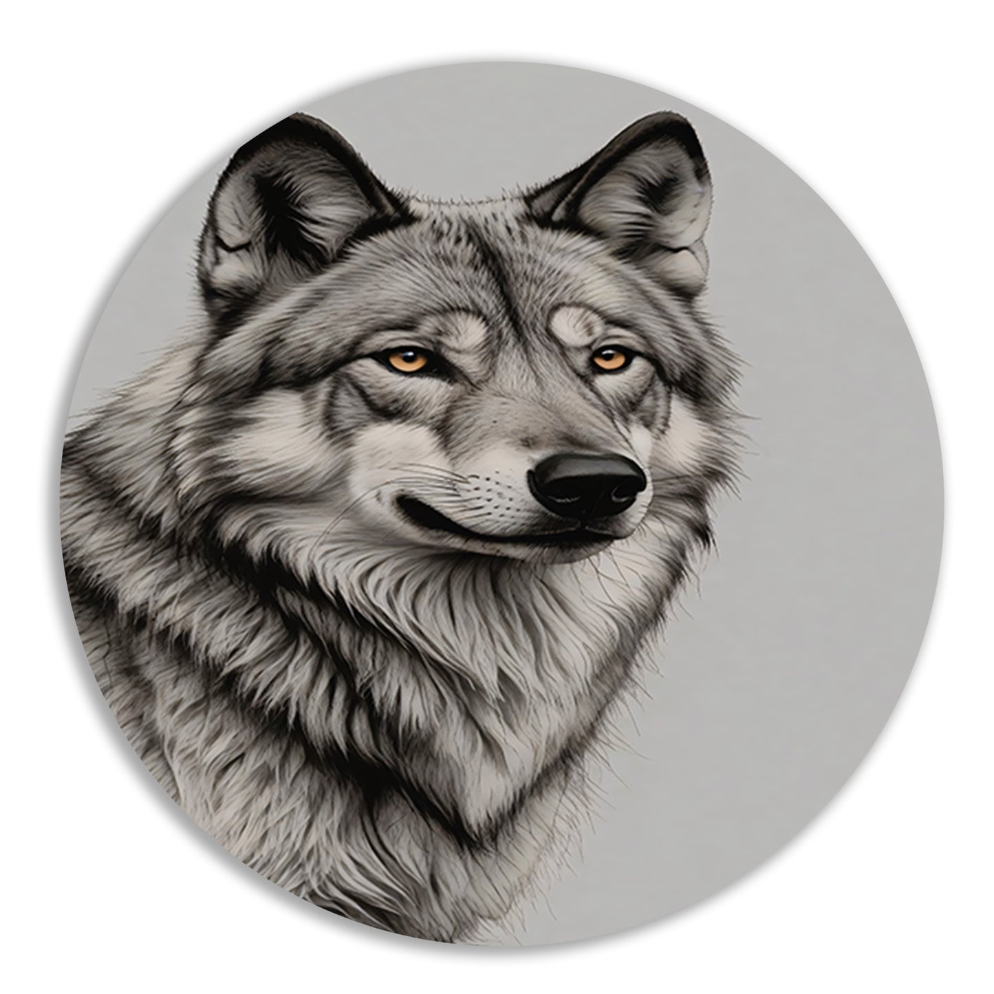 Majestueuze wolf in monochrome tinten forex muurcirkel