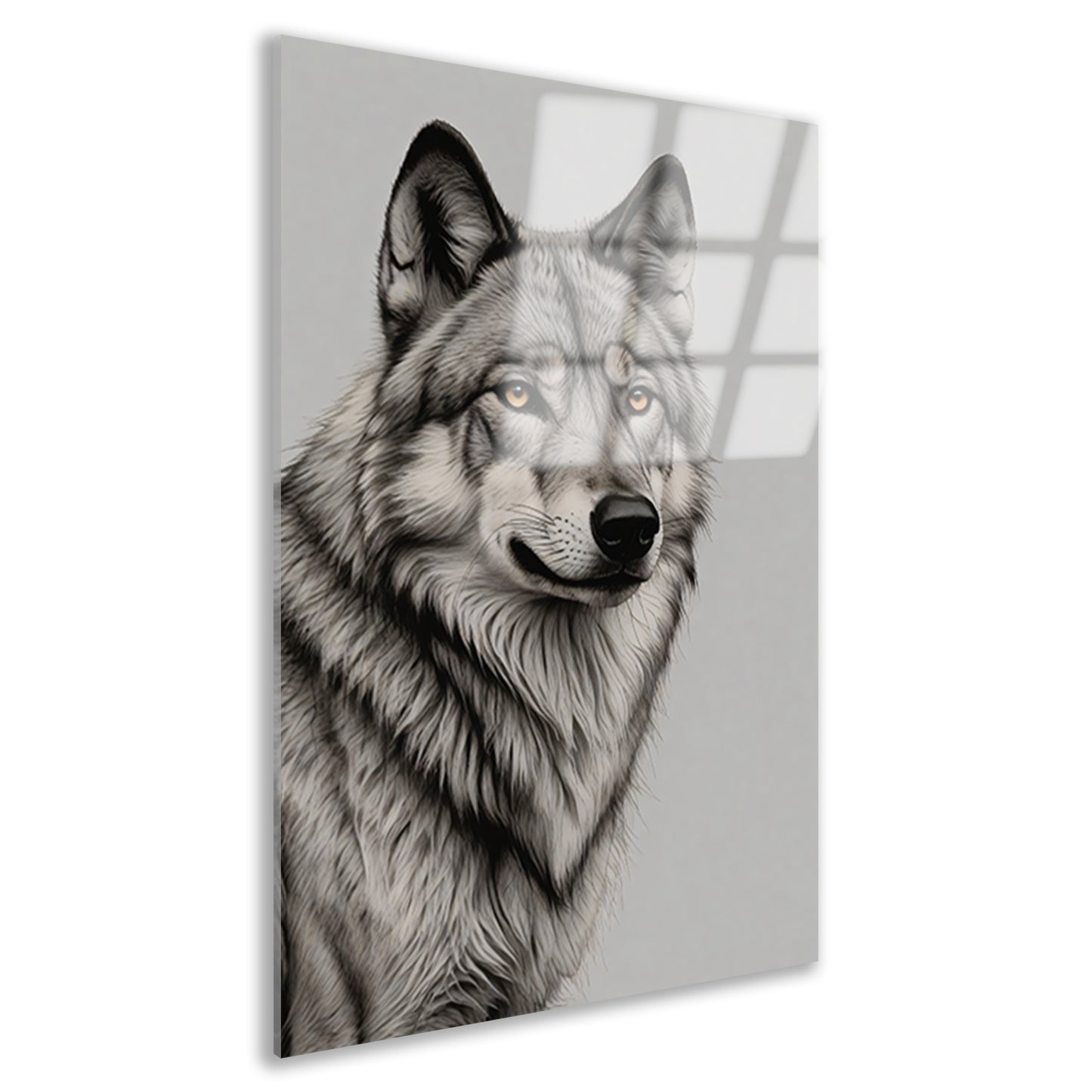 Majestueuze wolf in monochrome tinten acrylglas