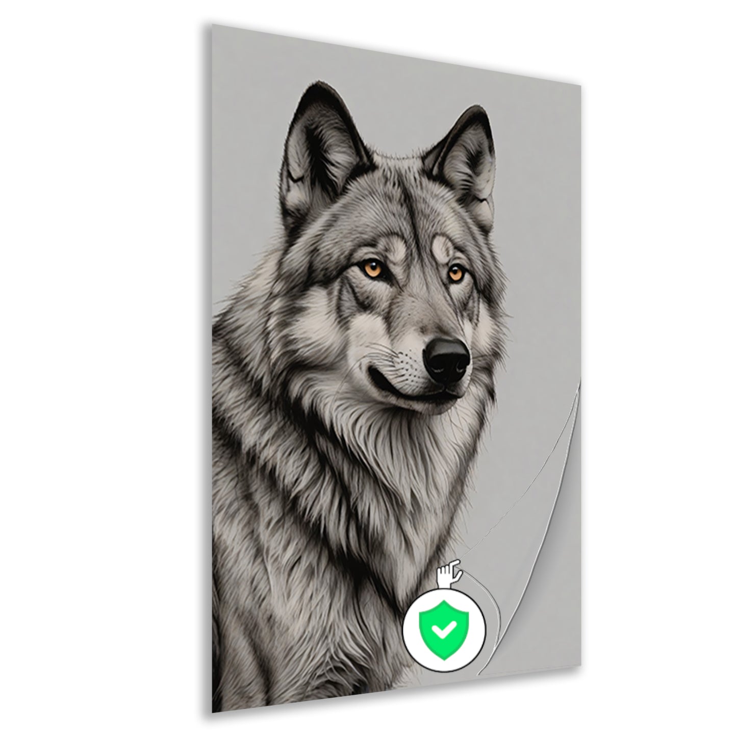 Majestueuze wolf in monochrome tinten poster