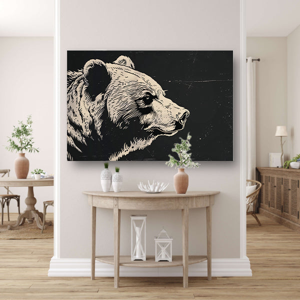 Beer silhouet onder sterrennacht acrylglas