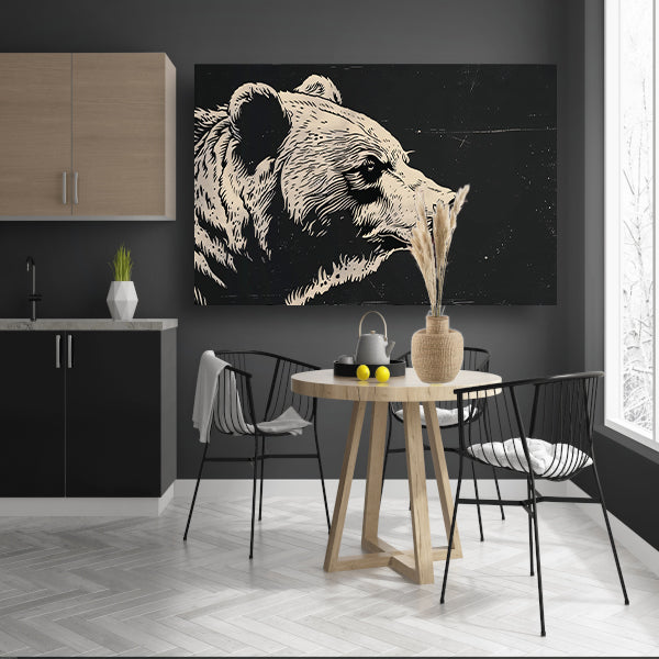 Beer silhouet onder sterrennacht acrylglas