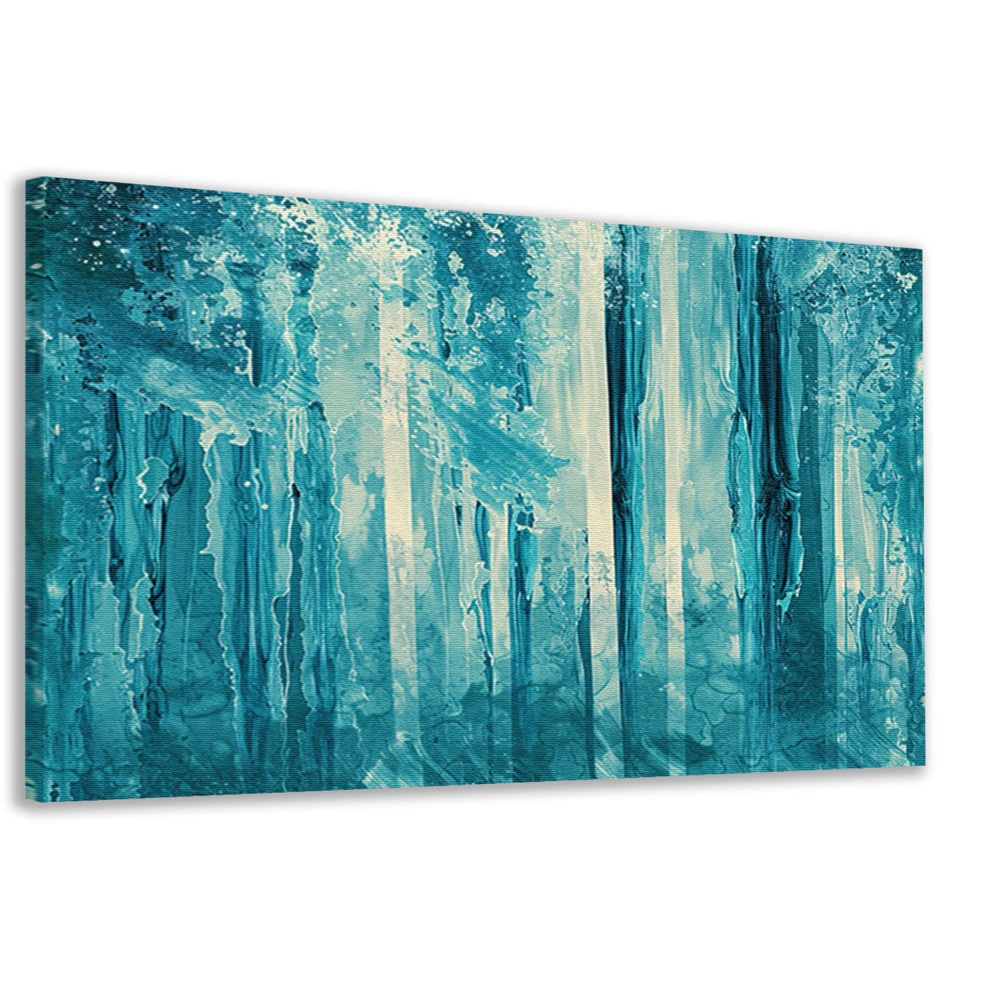 Abstract surrealistisch bos met blauwe tinten canvas
