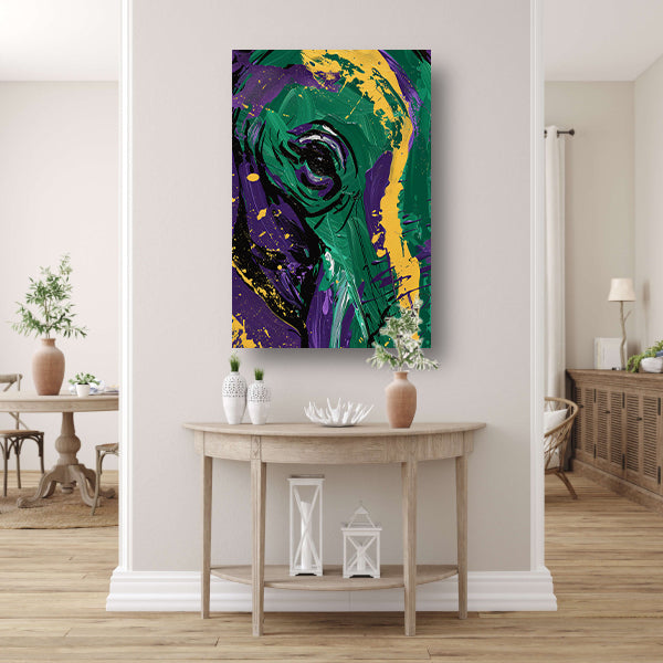 Kleurrijke abstracte kunst met penseelstreken acrylglas
