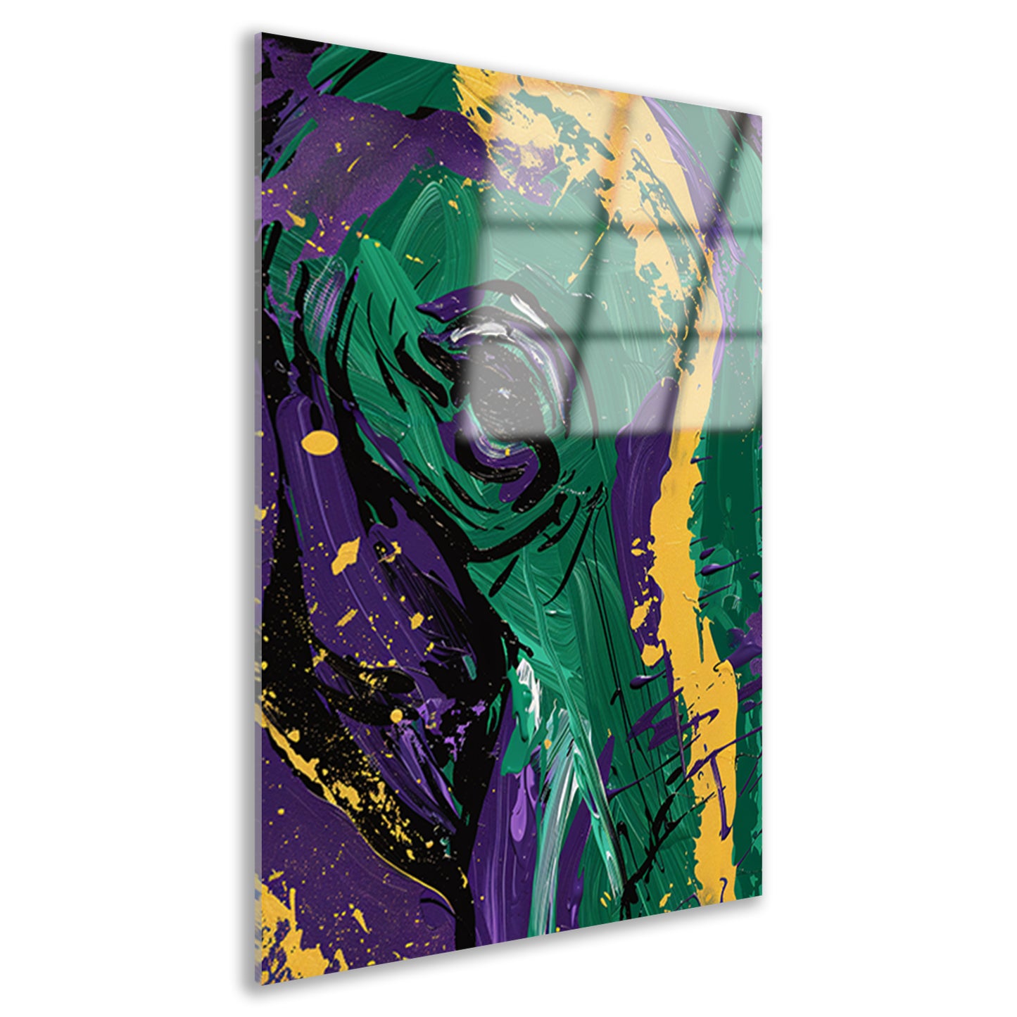 Kleurrijke abstracte kunst met penseelstreken acrylglas