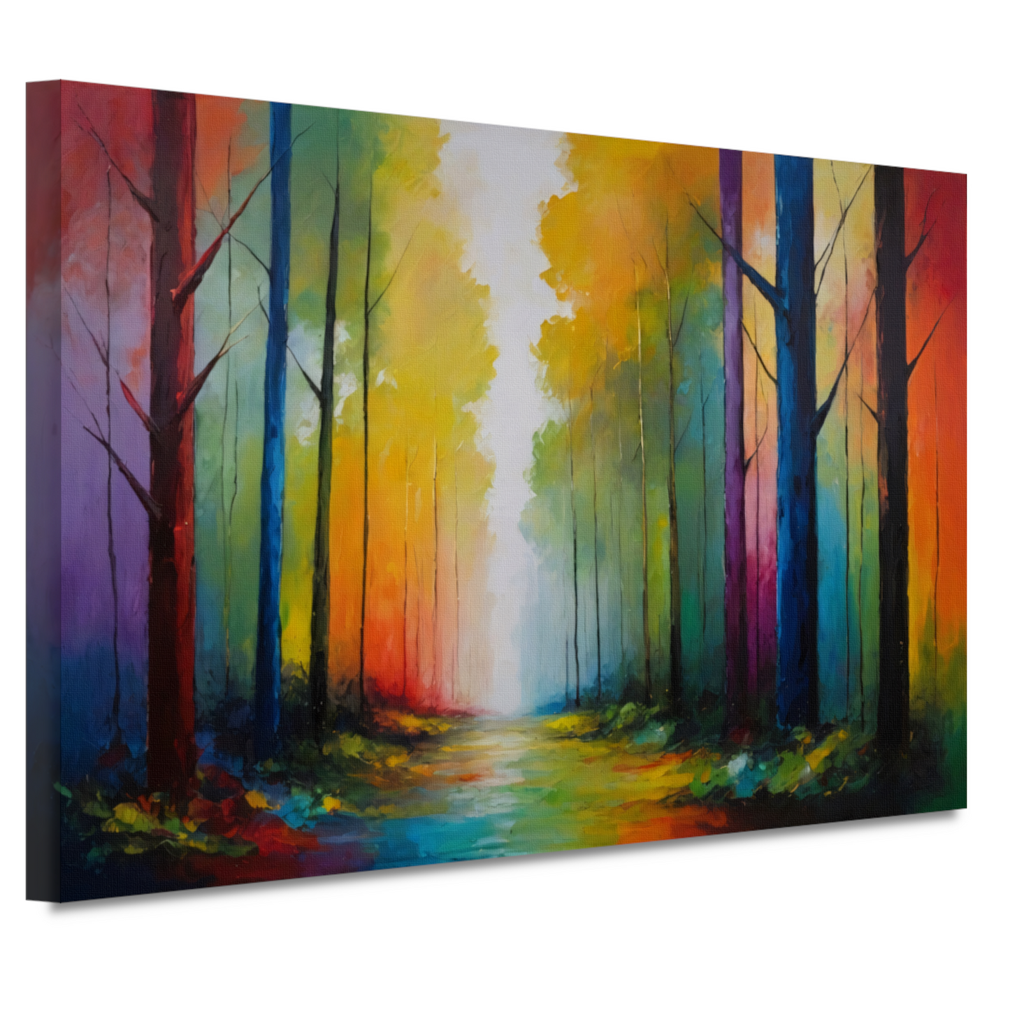 Wandeling in een Kleurrijk Impressief Bos canvas
