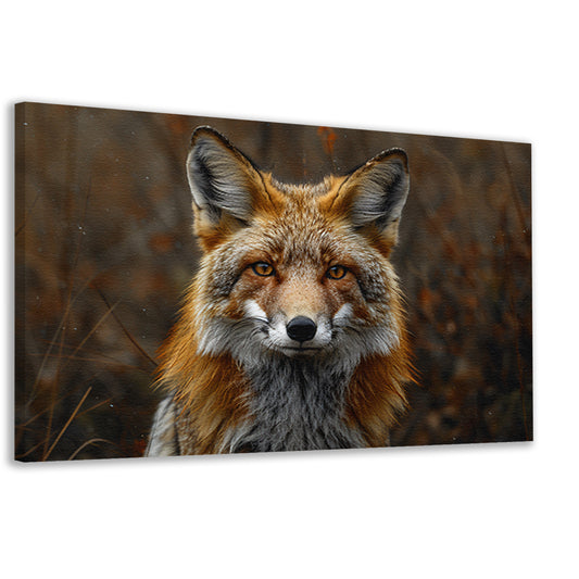Realistisch portret van een vos in het bos canvas