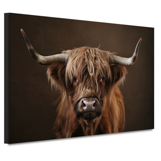 Schotse hooglander met statige blik canvas