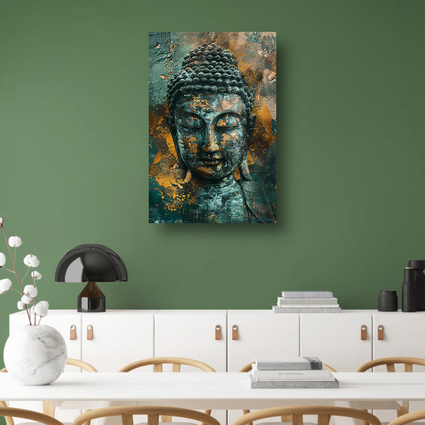 Mysterieuze Boeddha in rustieke stijl canvas