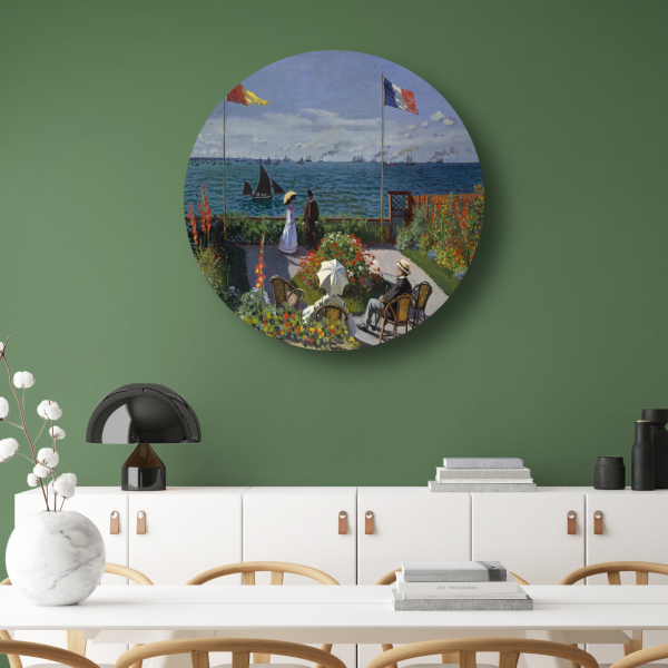 Tuin in Sainte-Adresse - Claude Monet aluminium muurcirkel