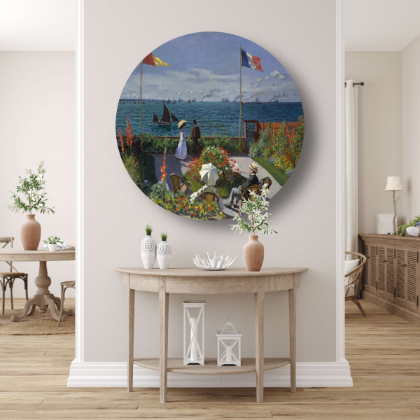 Tuin in Sainte-Adresse - Claude Monet aluminium muurcirkel