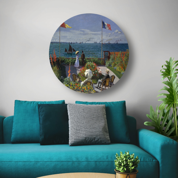 Tuin in Sainte-Adresse - Claude Monet aluminium muurcirkel