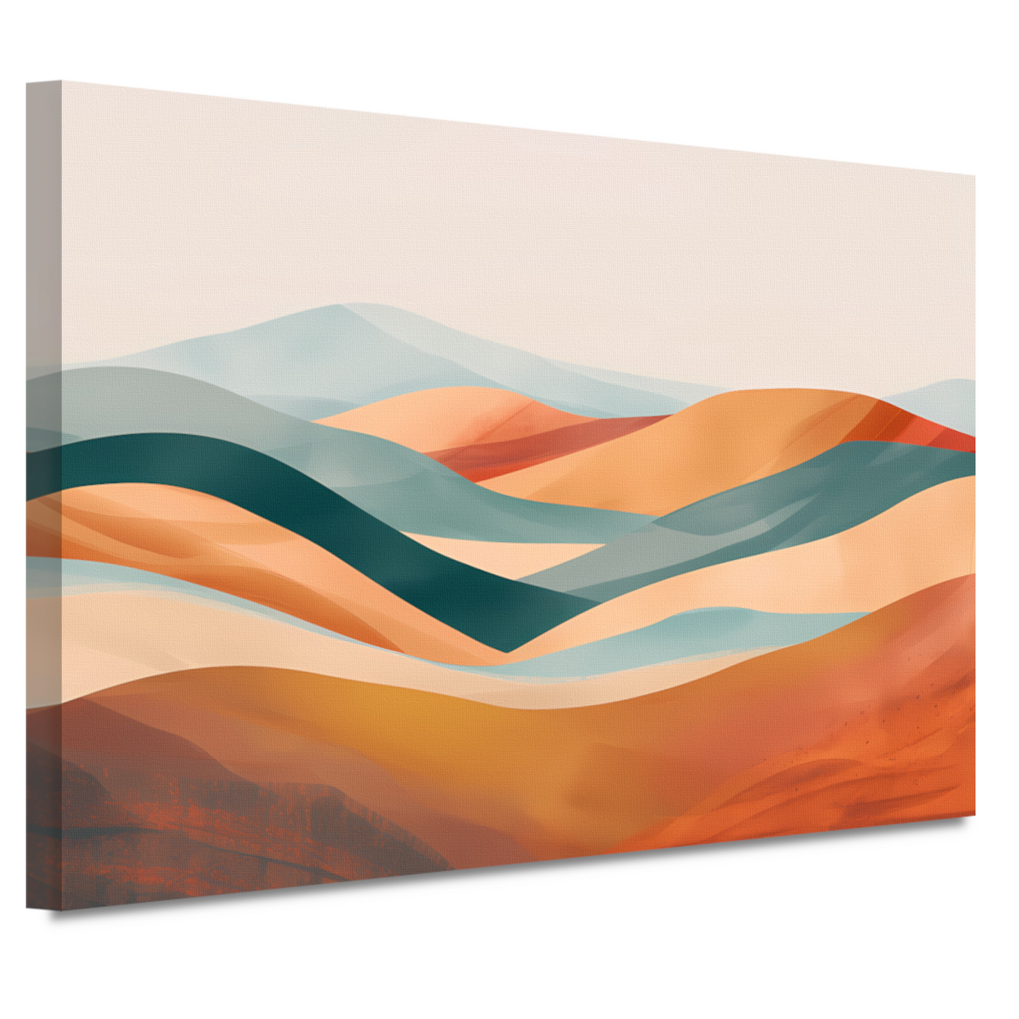 Abstract landschap met heuvels in pasteltinten canvas