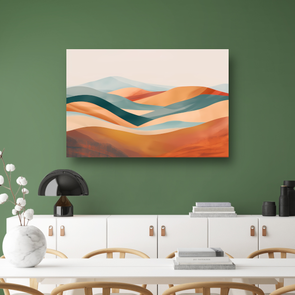 Abstract landschap met heuvels in pasteltinten canvas