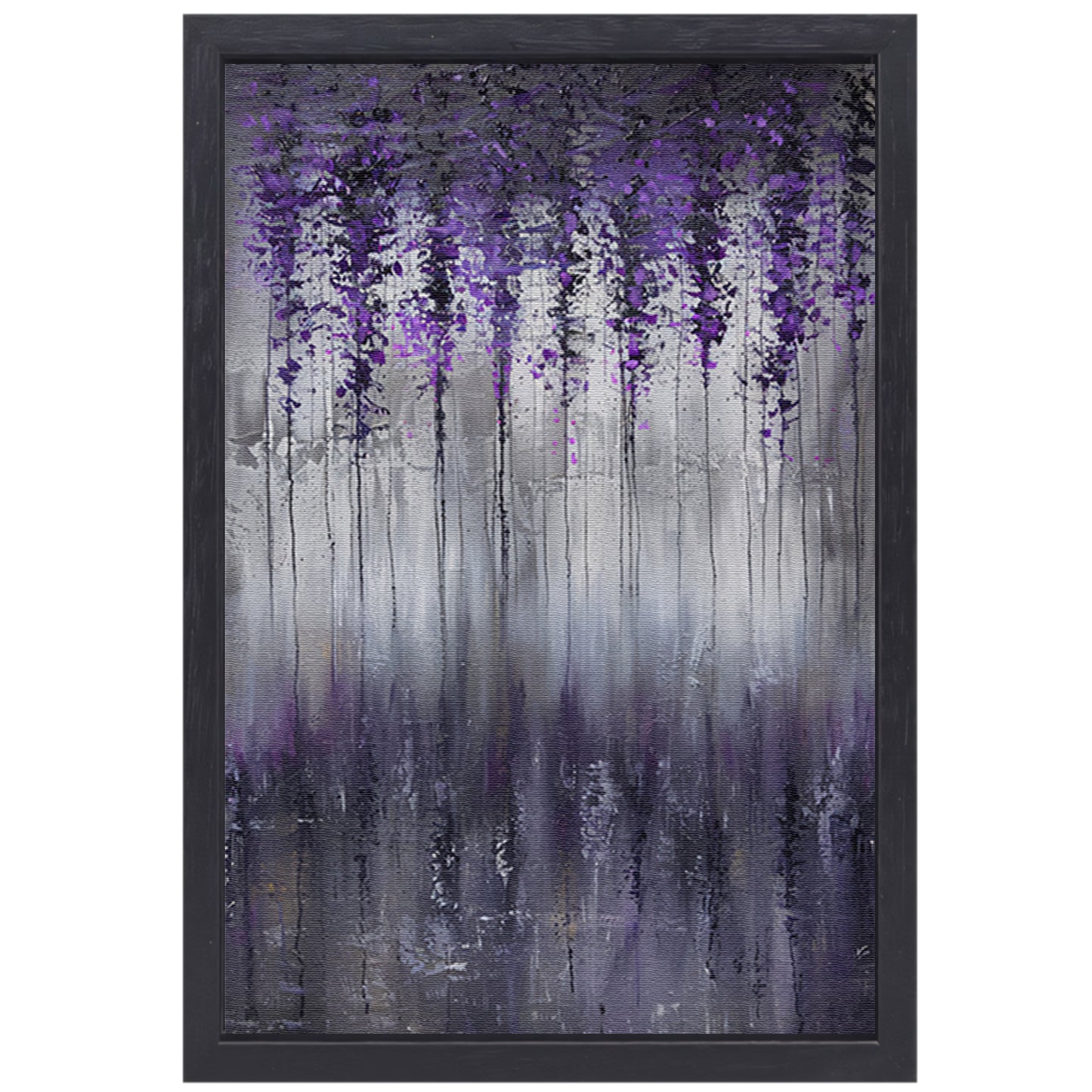 Mystieke abstracte bomen in mistige tinten canvas met baklijst