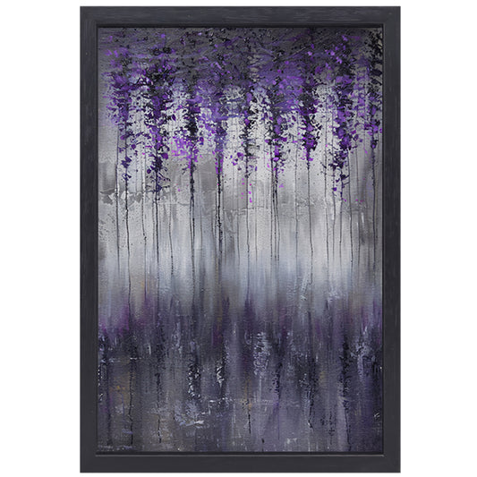 Mystieke abstracte bomen in mistige tinten canvas met baklijst
