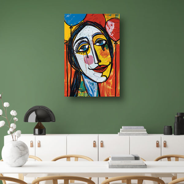 Expressief Portret met Kleurrijk Tranen poster