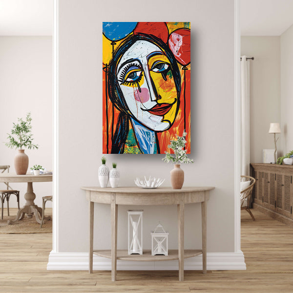 Expressief Portret met Kleurrijk Tranen poster